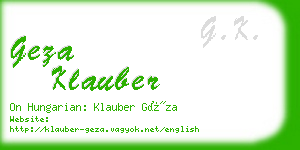 geza klauber business card